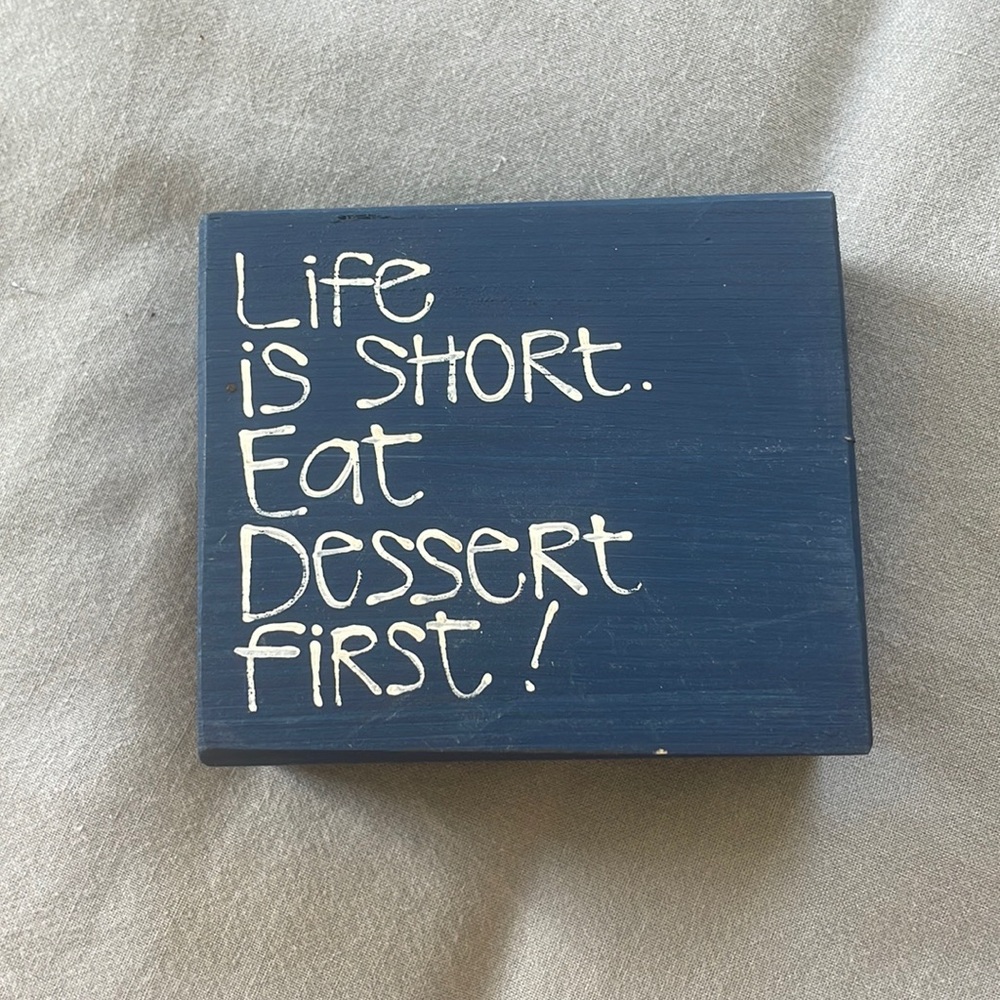 Painted wood block decor